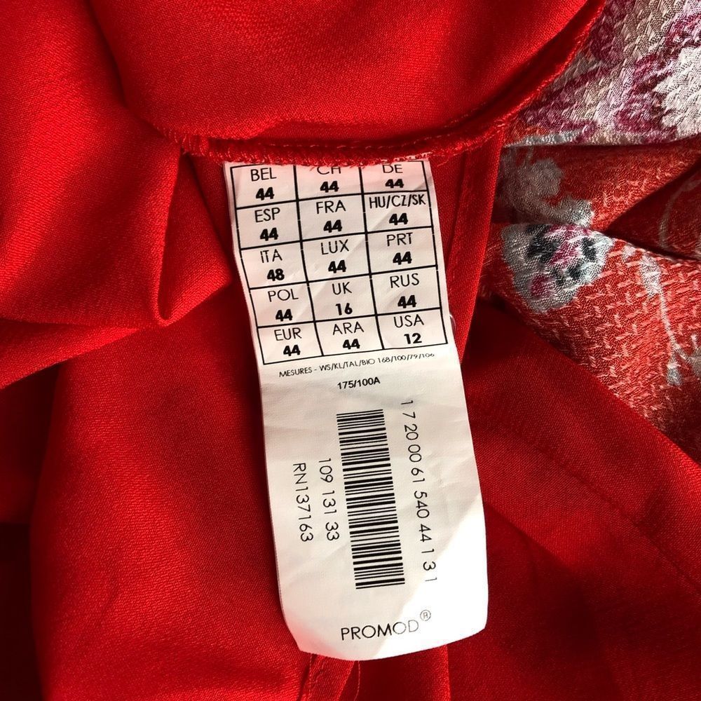 Promod Red Floral Ruffle Button Back Maxi Dress - Picture 11 of 15